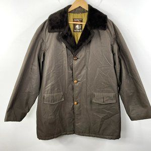 Vintage 70s Deacon Brothers Mens XL Down Lined Brown Jacket Coat Faux Sherpa